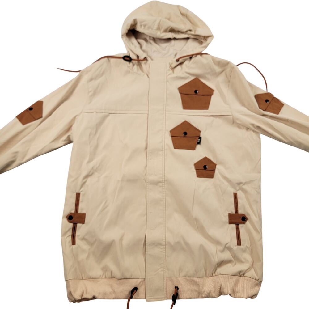 The Hideout Clothing THC Hooded Jacket Men’s XL Beige Brown NWT